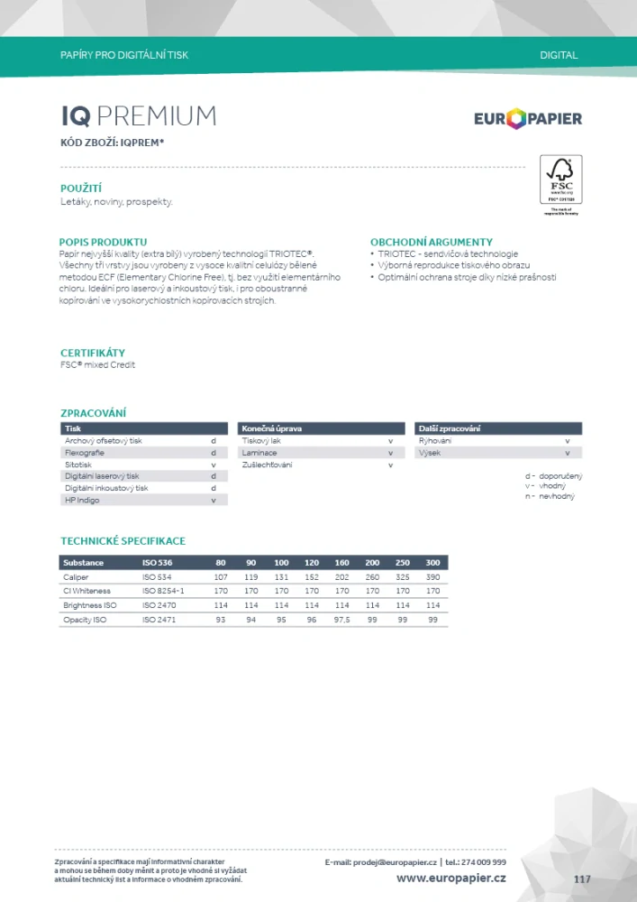 papír IQ Premium A4 - 250g 
