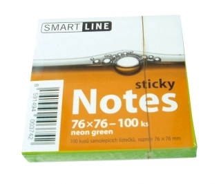 samolepicí bloček 76x76 mm - 100 listů - zelený