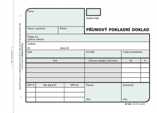 Optys 1091 přijmový doklad A6